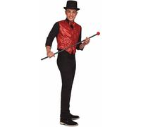My Other Me - Chaleco unisex adulto de Presentador de Circo rojo con chaleco y pajarita talla ML. Aporta un toque elegante y festivo a cualquier celebración temática