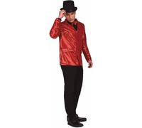 My Other Me - Chaqueta para hombre adulto de Presentador de Circo roja con pajarita talla ML. Aporta un toque elegante y brillante a cualquier celebración temática