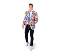 My Other Me - Chaqueta unisex adulto colorido Sesame Street con chaqueta y corbata talla XL. Perfecta para un toque divertido y nostálgico en tu próxima fiesta temática