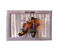 My Other Me - Cuadro Pies de Bruja naranja con luz, medidas 51 x 34 x 15 cm y con pilas 3 x LR44 incluidas. Un detalle decorativo que dará un toque mágico a tu Halloween