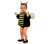 My Other Me - Disfraz Abeja Bebé Unisex, talla 7-12 meses. Incluye braguita, diadema con antenas, vestido negro y amarillo con alas negras. Pequeña abejita lista para revolotear con ternura.