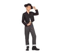 My Other Me - Disfraz Andaluz niño, talla 7-9 años. Incluye chaqueta negra corta con botones y cuello recto, y pantalón a raya diplomática con vuelta blanca en el bajo y cinturilla estampada.