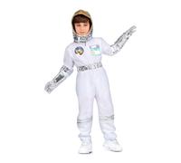 My Other Me - Disfraz Astronauta infantil unisex, talla 3-5 años. Incluye mono blanco con bandas plateadas, insignia y tarjeta identificativa, casco y guantes plateados Listos para despegar.