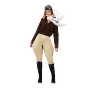 My Other Me - Disfraz Aviadora Mujer, talla M. Incluye gorro con gafas de aviador, chaqueta marrón con cremallera y capucha, pañuelo blanco y pantalón beige. Vuela alto con estilo.