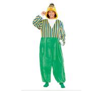 My Other Me - Disfraz Blas Adulto Unisex, talla XS. Incluye mono con cremallera, pantalón verde y blusa a rayas con capucha simulando la cabeza del personaje.
