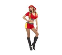 My Other Me - Disfraz Bombera mujer talla S adulto en rojo y amarillo