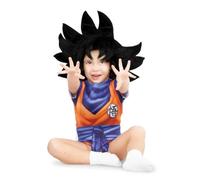 My Other Me - Disfraz camiseta de Goku para niño con mono en azul y naranja, talla 12 meses. Adéntrate en el mundo del anime con estilo.