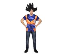 My Other Me - Disfraz camiseta para hombre adulto de Goku en azul y naranja con camiseta estampada talla M. Desata tu poder interior y sorprende a todos en la fiesta