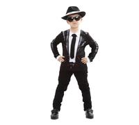 My Other Me - Disfraz camiseta para niño de Traje negro. Incluye camiseta estampada talla 8-10 años. Perfecto para un look elegante en cualquier ocasión
