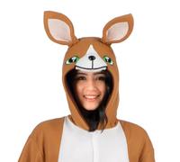 My Other Me - Disfraz Canguro Adulto Unisex, talla Única. Incluye mono marrón y blanco con capucha con botones, orejas, ojos y hocico, cola y bolsillo para poner el peluche del bebé.