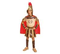 My Other Me - Disfraz Centurión Romano Niño, talla 5-6 años. Incluye vestido beige con bordes dorados, muñequeras y espinilleras marrones, capa roja y casco.