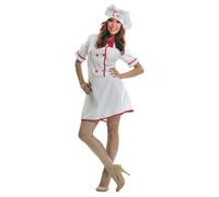 My Other Me - Disfraz Cocinera mujer blanco y rojo talla M-L adulto