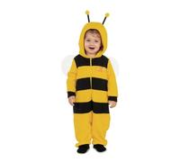 My Other Me - Disfraz de Abeja Maya unisex para bebé con mono con capucha, antenas y alas en amarillo y negro talla 7-12 meses. Tu peque será el más adorable del panal