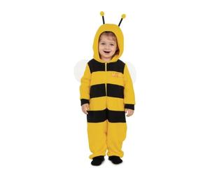 My Other Me - Disfraz de Abeja Maya unisex para bebé con mono con capucha, antenas y alas en amarillo y negro talla 7-12 meses. Tu peque será el más adorable del panal