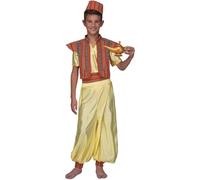 My Other Me - Disfraz de Aladino para niño con chaleco, camisa, pantalón, fajín y sombrero en amarillo talla 5-6 años. Descubre un mundo de aventuras.