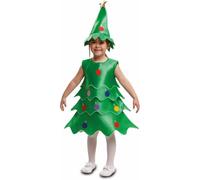 My Other Me - Disfraz de Árbol de Navidad unisex infantil con gorro y vestido con forma de pino en verde talla 5-6 años. Perfecto para iluminar cualquier fiesta navideña