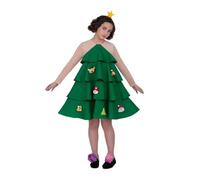 My Other Me - Disfraz de Árbol de Navidad verde unisex infantil con diadema con estrella, vestido con figuritas y accesorios para zapatos talla 7-9 años. Haz brillar las fiestas con originalidad.