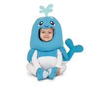 My Other Me - Disfraz de Ballena unisex para bebé amarillo y blanco con traje, gorro y patucos talla 0-6 meses Elige este adorable disfraz para tus pequeños aventureros.