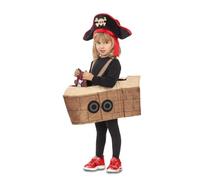 My Other Me - Disfraz de Barco pirata infantil unisex con barco con tirantes y sombrero en color marrón talla 3-4 años. ¡Aventura y diversión garantizadas en alta mar!