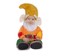 My Other Me - Disfraz Enanito Bebé, talla 24-36 meses. Incluye camiseta naranja con cinturón rojo, pantalones verdes, patucos rojos, gorro amarillo con cejas y orejas grandes y barba larga con velcro