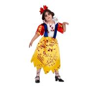 My Other Me - Disfraz de Blancanieves para niña en amarillo y blanco con diadema y vestido talla 5-6 años. Perfecto para una fiesta de cuentos encantados