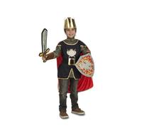 My Other Me - Disfraz de Caballero para niño en negro y rojo con casaca, capa, corona, verdugo, espada y escudo talla 3-5 años ¡Haz de cada aventura un torneo legendario!