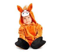 My Other Me - Disfraz de Caballo para bebé unisex con mono con capucha, patucos, cola y caja de sonido en marrón talla 7-12 meses. Perfecto para derretir corazones en cada fiesta