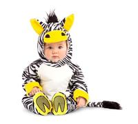 My Other Me - Disfraz de Cebra para bebé unisex en blanco y amarillo con gorro, body, patucos y cola talla 12-24 meses. Perfecto para una tarde de aventuras salvajes
