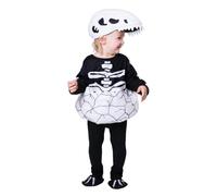 My Other Me - Disfraz de Dinosaurio infantil unisex con sombrero, mono y cubrepiés en blanco y negro talla 3-4 años. Perfecto para un día lleno de aventuras jurásicas