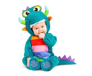 My Other Me - Disfraz de Dragón verde unisex para bebé con gorro, body, patucos y cola talla 7-12 meses. Descubre la fantasía más mágica para tu pequeño aventurero