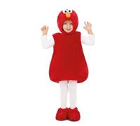 My Other Me - Disfraz de Elmo unisex con vestido, gorro y cubrepiés en rojo para niño talla 5-6 años. Perfecto para el toque más adorable en cualquier fiesta temática
