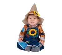 My Other Me - Disfraz de Espantapájaros unisex para bebé en azul y naranja con gorro y mono talla 12-24 meses.. Haz que tu pequeño sea el centro de atención en Halloween.