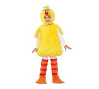 My Other Me - Disfraz de Gallina Caponata para niño unisex en naranja y amarillo con vestido, cola, gorro, cubrepies y calentapiernas talla 3-4 años. Perfecto para carnavales llenos de risas