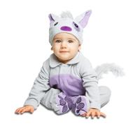 My Other Me - Disfraz de Gato unisex para bebé morado con gorro, mono, rabo y chupete talla 7-12 meses. Haz que cada día sea una aventura felina adorable