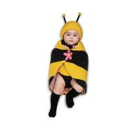 My Other Me - Disfraz de La Abeja Maya para bebé unisex en amarillo y negro con mono, alas, gorro con antenas y manta talla 0-6 meses. Perfecto para primeras aventuras en el jardín mágico