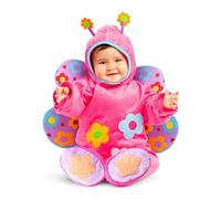 My Other Me - Disfraz de Mariposa para bebé unisex con gorro, body y alas en rosa con detalles florales talla 0-6 meses. Ideal para una sesión de fotos adorable