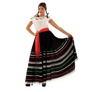 My Other Me - Disfraz de mexicana para mujer. Talla S. Vestido tradicional con detalles coloridos y fajín. ¡Elegancia y tradición en cada detalle!