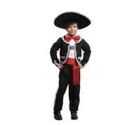 My Other Me - Disfraz de Mexicano Tradicional para Niño, Talla 5-6 años. Incluye Chaqueta y Pantalón Negros con Pajarita y Fajín Rojos. Para Carnaval, Halloween, Fiestas y Festivos Tradicionales