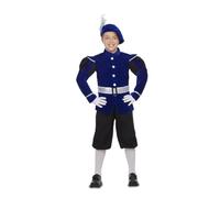 My Other Me - Disfraz de Paje infantil unisex con gorro, chaqueta, cinturón y pantalón en azul y negro talla 7-9 años. Descubre el mundo mágico con este encantador atuendo de cuentos