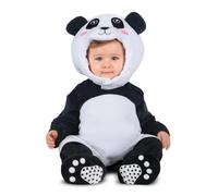 My Other Me - Disfraz de Panda para bebé unisex en negro y blanco con gorro, mono, cola y patucos talla 7-12 meses. Abraza la ternura en cada sonrisita.