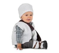 My Other Me - Disfraz de Pastor para bebé niño en blanco con gorro, chaleco, zurrón y calentadores talla 12-24 meses. Adorable elección para los momentos más tiernos.