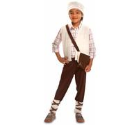 My Other Me - Disfraz de Pastor para niño en blanco y marrón con gorro, chaleco, zurrón y calentadores talla 10-12 años. Perfecto para las representaciones escolares de Navidad