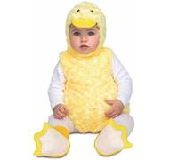 My Other Me - Disfraz de Pato esponjoso para bebé unisex en amarillo con vestido, gorro, cola y patucos talla 12-24 meses ¡Tu pequeño será el pato más adorable de la fiesta!