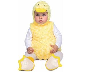 My Other Me - Disfraz de Pato para bebé unisex en amarillo con vestido, gorro, cola y patucos talla 0-6 meses ¡El más tierno de la charca se prepara para la fiesta!