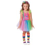 My Other Me - Disfraz de Payasa multicolor para bebé niña con vestido y tocado talla 12-24 meses. Perfecto para llenar de risas y colores cualquier celebración