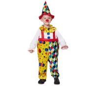 My Other Me - Disfraz de Payaso unisex infantil con sombrero y mono en multicolor talla 3-4 años. Haz reír a todos en cada fiesta con tu estilo único