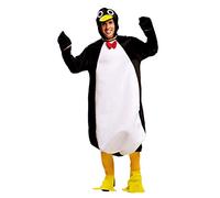 My Other Me - Disfraz Pingüino Unisex para Adulto, talla M-L. Incluye mono blanco y negro con pajarita roja y cubremanos, gorro con ojos y pico y cubrebotas amarillo. Ideal para Carnaval y Fiestas