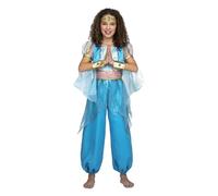 My Other Me - Disfraz de Princesa azul para niña con mono, collar y diadema talla 3-4 años. Perfecto para brillar como una verdadera princesa en cualquier fiesta