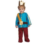 My Other Me - Disfraz de Príncipe para bebé niño con mono, corona y cinturón en azul y rojo talla 0-6 meses. Dale un toque real a sus primeras aventuras