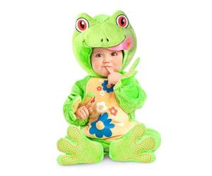 My Other Me - Disfraz de Rana para bebé con gorro y body en color verde con detalles florales unisex talla 0-6 meses. Haz que tu peque sea el sapo más adorable del estanque.